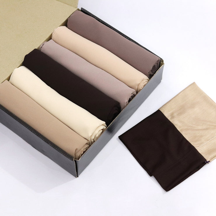 Georgette Hijab Box- Dark Nude