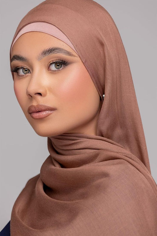 CRINCKLE SILK- Rose brown