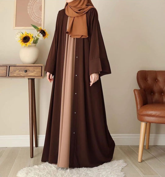 CHOCO BROWN ABAYA WITH STOLLER