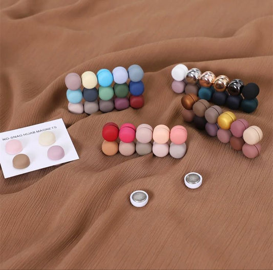 2Pcs/set Macaroon Color Matte Magnet Hijab Pins